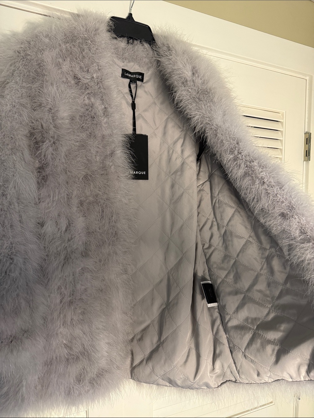 Lamarque Light Gray Teddy Jacket - Picture 2 of 8